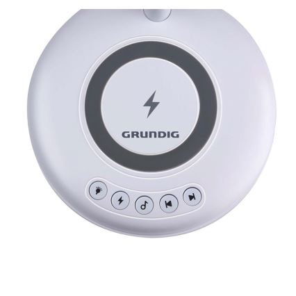 Grundig - LED stolná lampa 3 v 1 s bezdrôtovým nabíjaním a reproduktorom LED/15W/5V