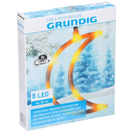 Grundig - LED  Vianočná dekorácia 8xLED/3xAAA mesiac