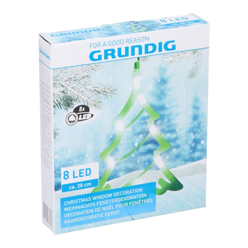 Grundig - LED Vianočná dekorácia 8xLED/3xAAA stromček