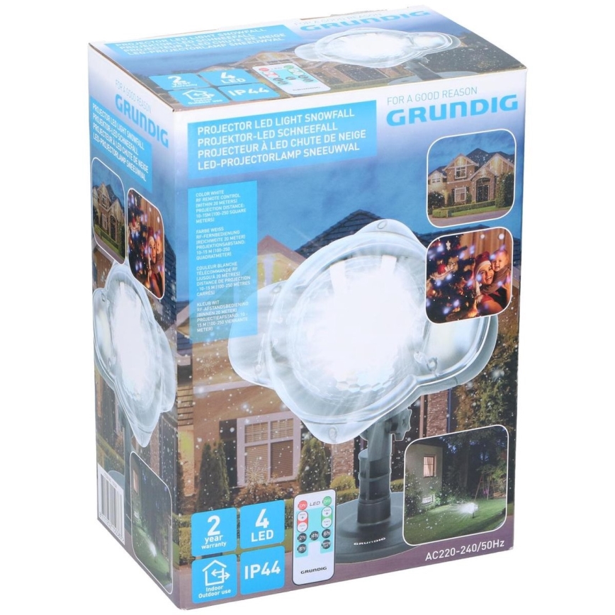 Grundig - LED Vonkajší projektor snehové vločky LED/5W/230V IP44 + diaľkové ovládanie
