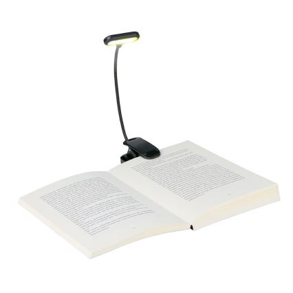 Grundig - Nabíjacia LED stolná lampa s klipom, 5 V, 400 mAh, čierna