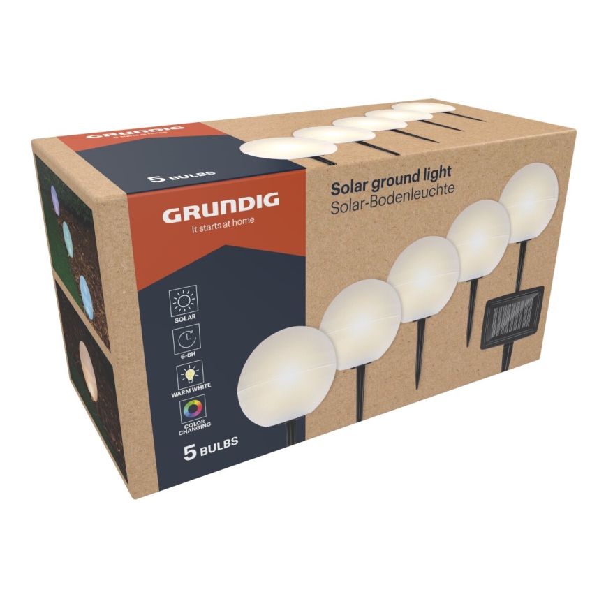 Grundig - SADA 5x LED RGBW  Solárne svietidlo LED/3,2V IP44