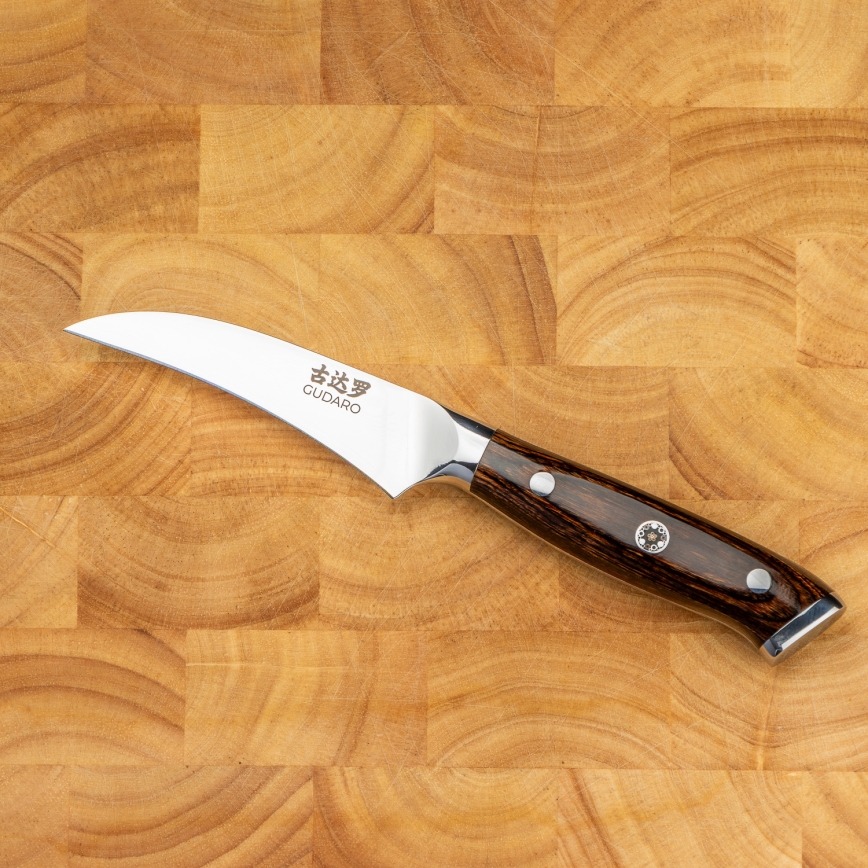 Gudaro - Damaskový kuchynský nôž na ovocie FENG 3,5, 67 vrstiev ocele, dĺžka 9,5 cm
