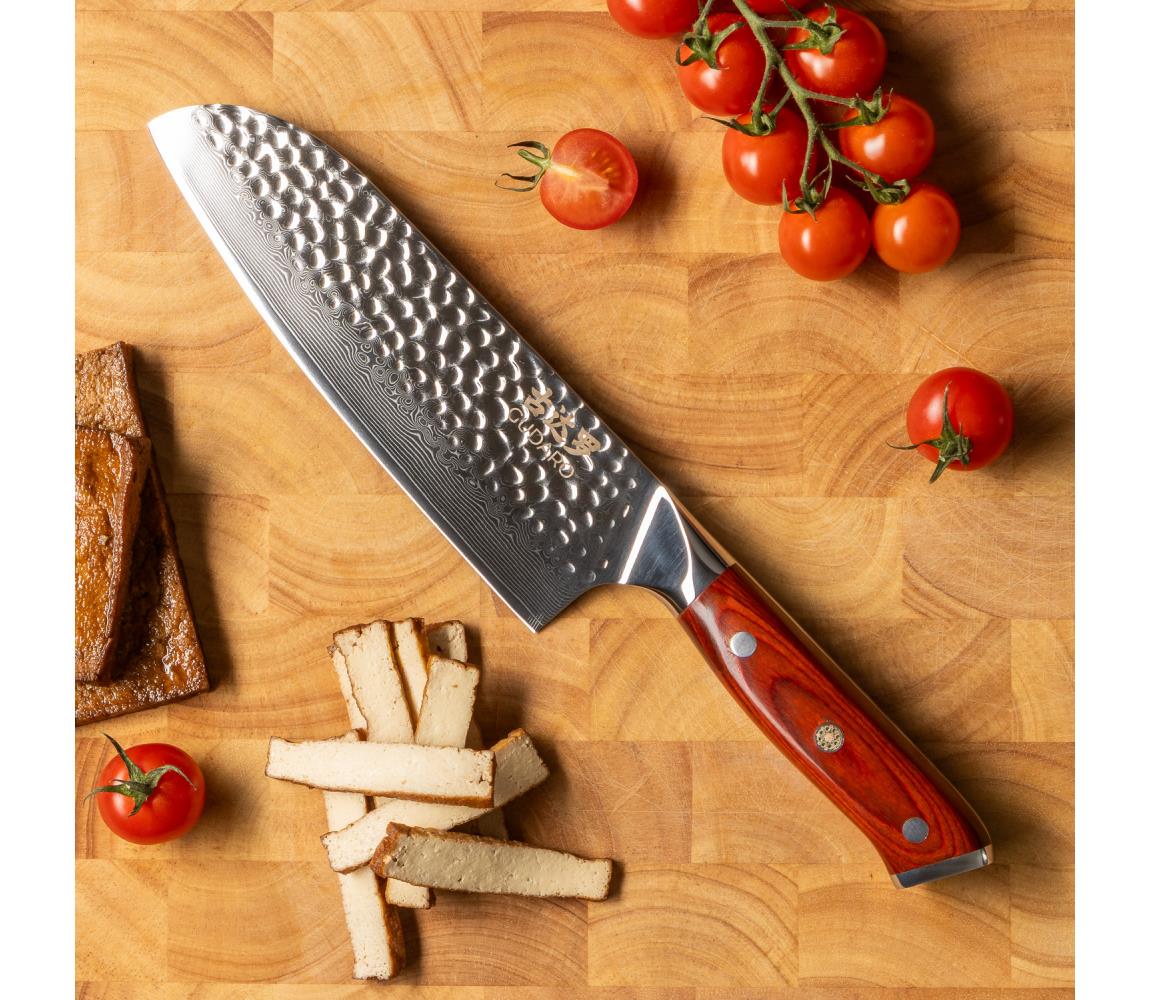 Gudaro -damaškový santoku kuchynský nôž MIYABI 7", 67 vrstiev ocele, dĺžka 17,5 cm GD1001-D