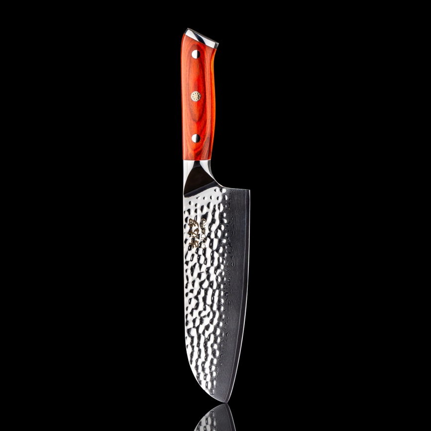Gudaro - Damaskový Santoku kuchynský nôž MIYABI 7, 67 vrstiev ocele, dĺžka 17,5 cm