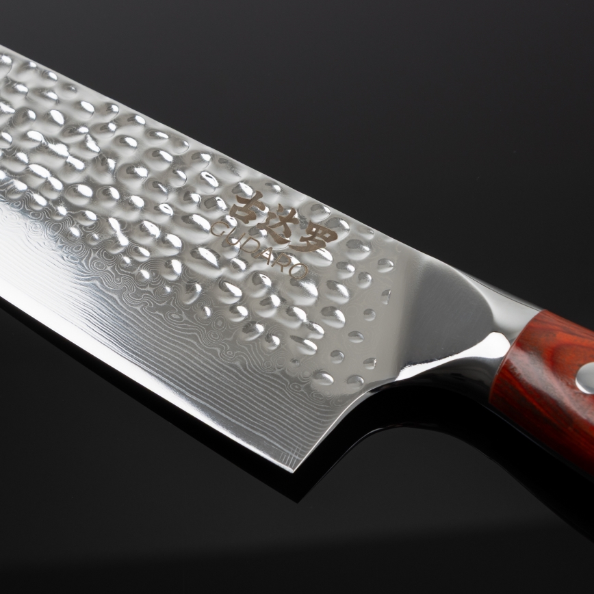 Gudaro - Damaskový Santoku kuchynský nôž MIYABI 7, 67 vrstiev ocele, dĺžka 17,5 cm