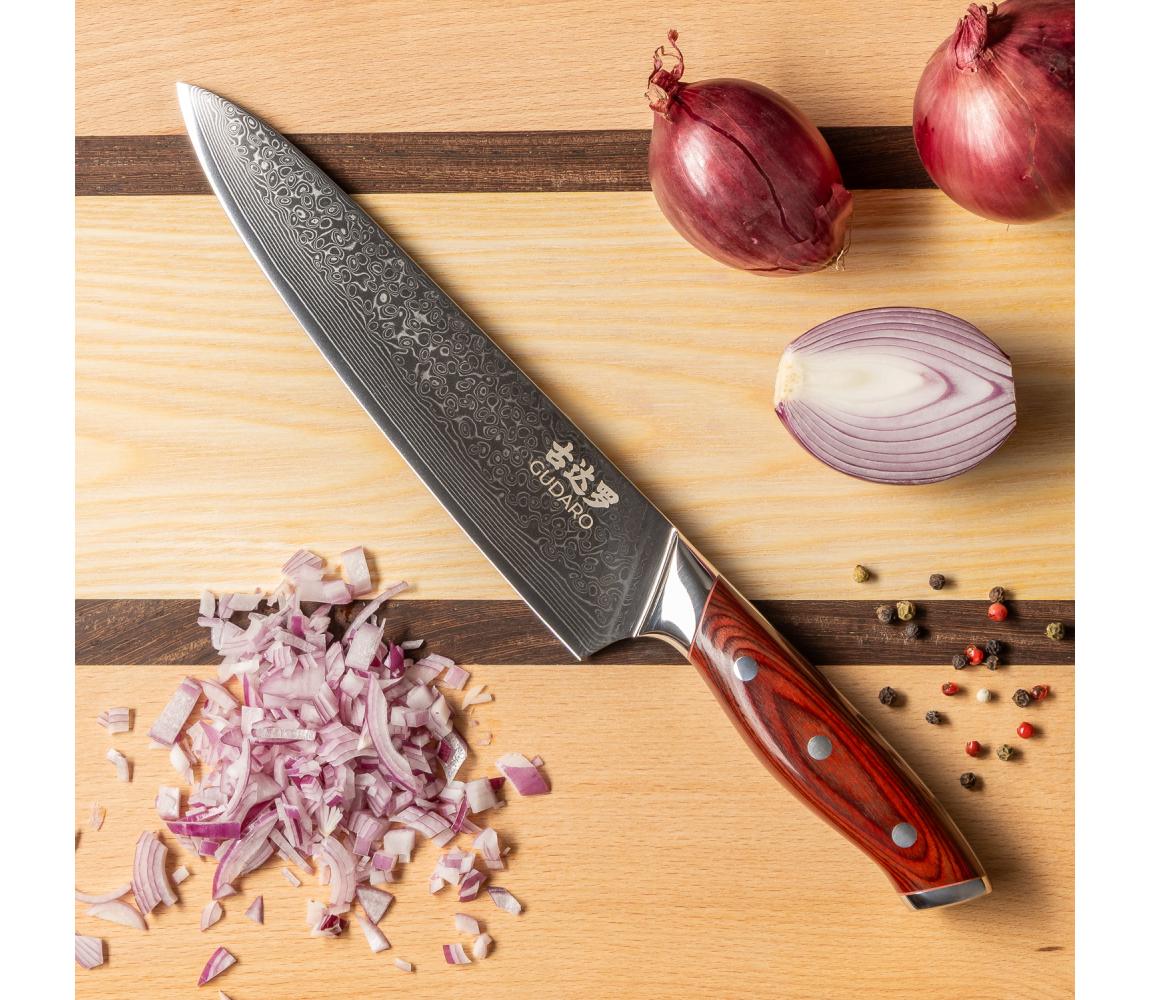Gudaro - Damaškový šéfkuchársky nôž KENSHO 8", 67 vrstiev ocele, dĺžka 20 cm GD1002-C