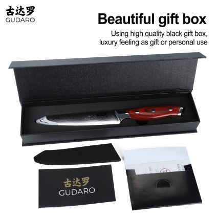 Gudaro - Damaškový univerzálny kuchynský nôž KENSHO 5, 67 vrstiev ocele, dĺžka 12,5 cm