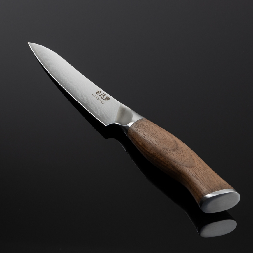 Gudaro - Damaškový univerzálny kuchynský nôž TAKUMI 5, 67 vrstiev ocele, dĺžka 12,5 cm, orech
