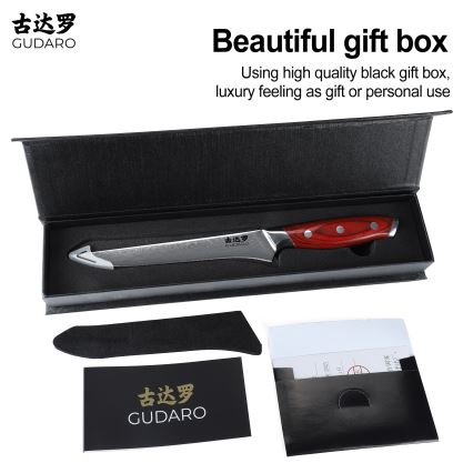 Gudaro - Damaškový vykosťovací nôž KENSHO 6, 67 vrstiev ocele, dĺžka 15 cm