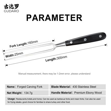 Gudaro - Kuchynská vidlička MIYABI čierna/pakka