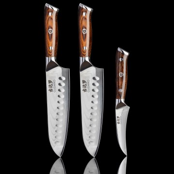 Gudaro - SADA 2x damaškové santoku kuchynské nože FENG 7,5