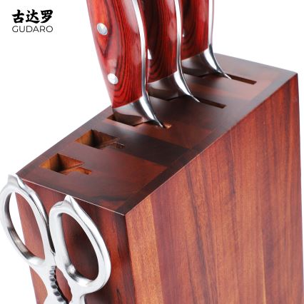 Gudaro - Stojan na nože 25x25x10 cm AKIRA akát