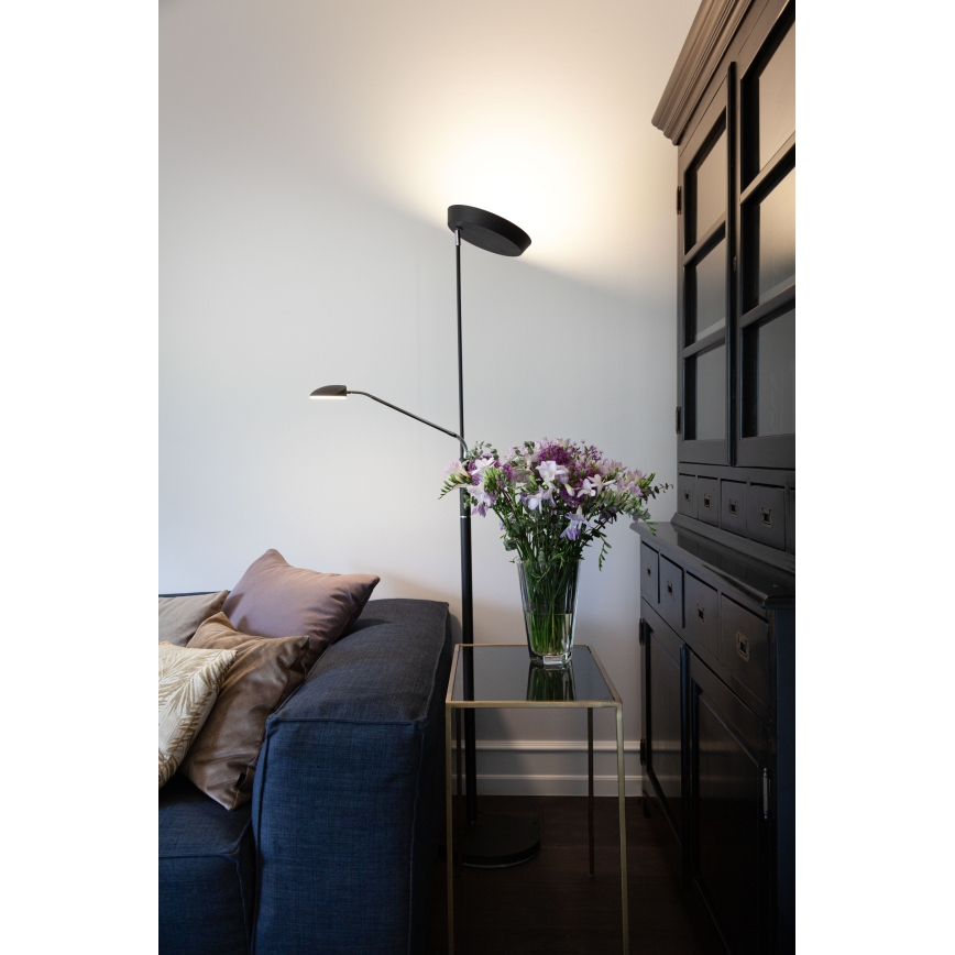 Halo Design 716067 - LED stmievateľná stojacia lampa VEGAS LED/20W/230V + LED/5W čierna/lesklý chróm