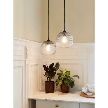 Halo Design 718436 - Závesný luster NOBB na lankách 1xE27/40W/230V, priemer 22 cm, priehľadný