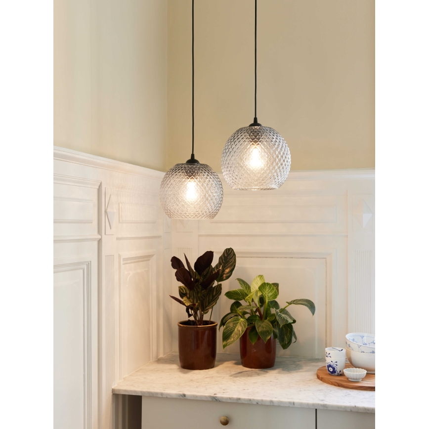 Halo Design 718436 - Závesný luster NOBB na lankách 1xE27/40W/230V, priemer 22 cm, priehľadný