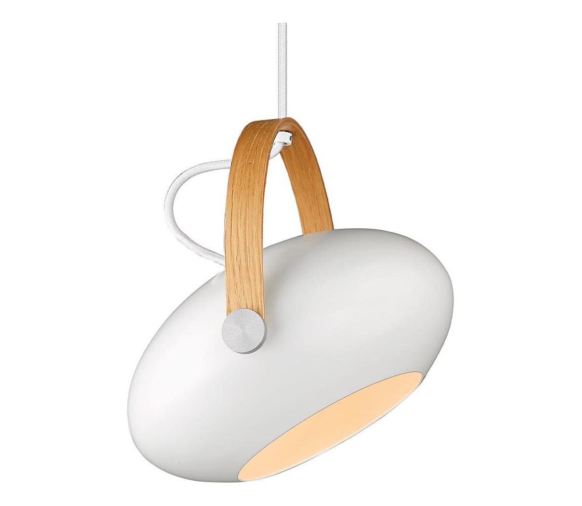 Halo Design 734337 - Závesné svietidlo na lanku DC 1xE27/40W/230V Ø 26 cm biela/dub 734337