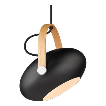 Halo Design 734344 - Závesné svietidlo na lanku DC 1xE27/40W/230V Ø 26 cm čierna/dub