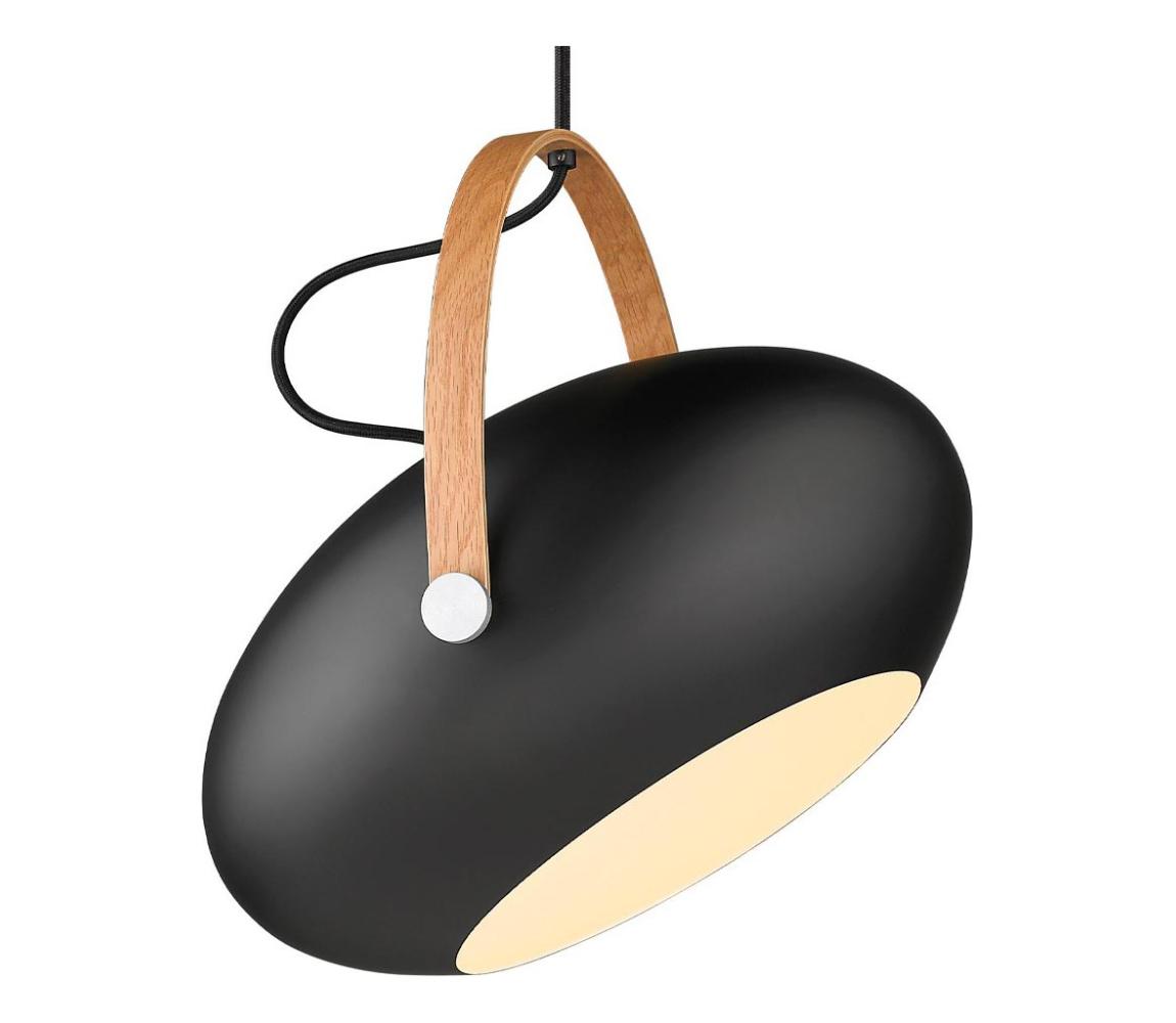 Halo Design 734382 - Závesný luster na lanku DC 1xE27/40W/230V priemer 40 cm čierna/dub 734382