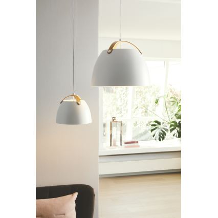 Halo Design 734870 - Luster na lane OSLO 1xE27/40W/230V pr. 40 cm biela/dub