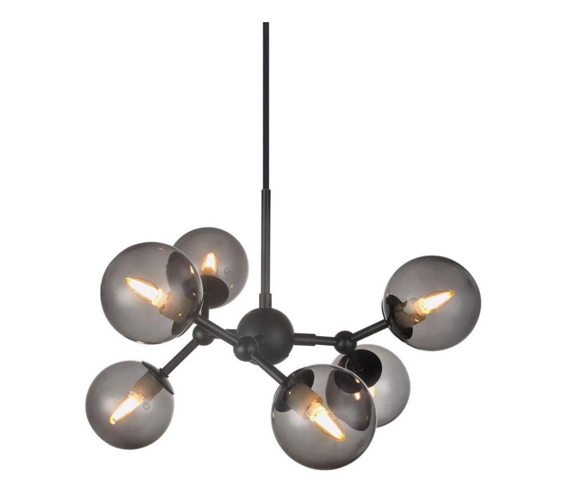 Halo Design 736553 - Luster na lanku ATOM 6xG9/28W/230V pr. 45 cm čierna/k. čierna 736553