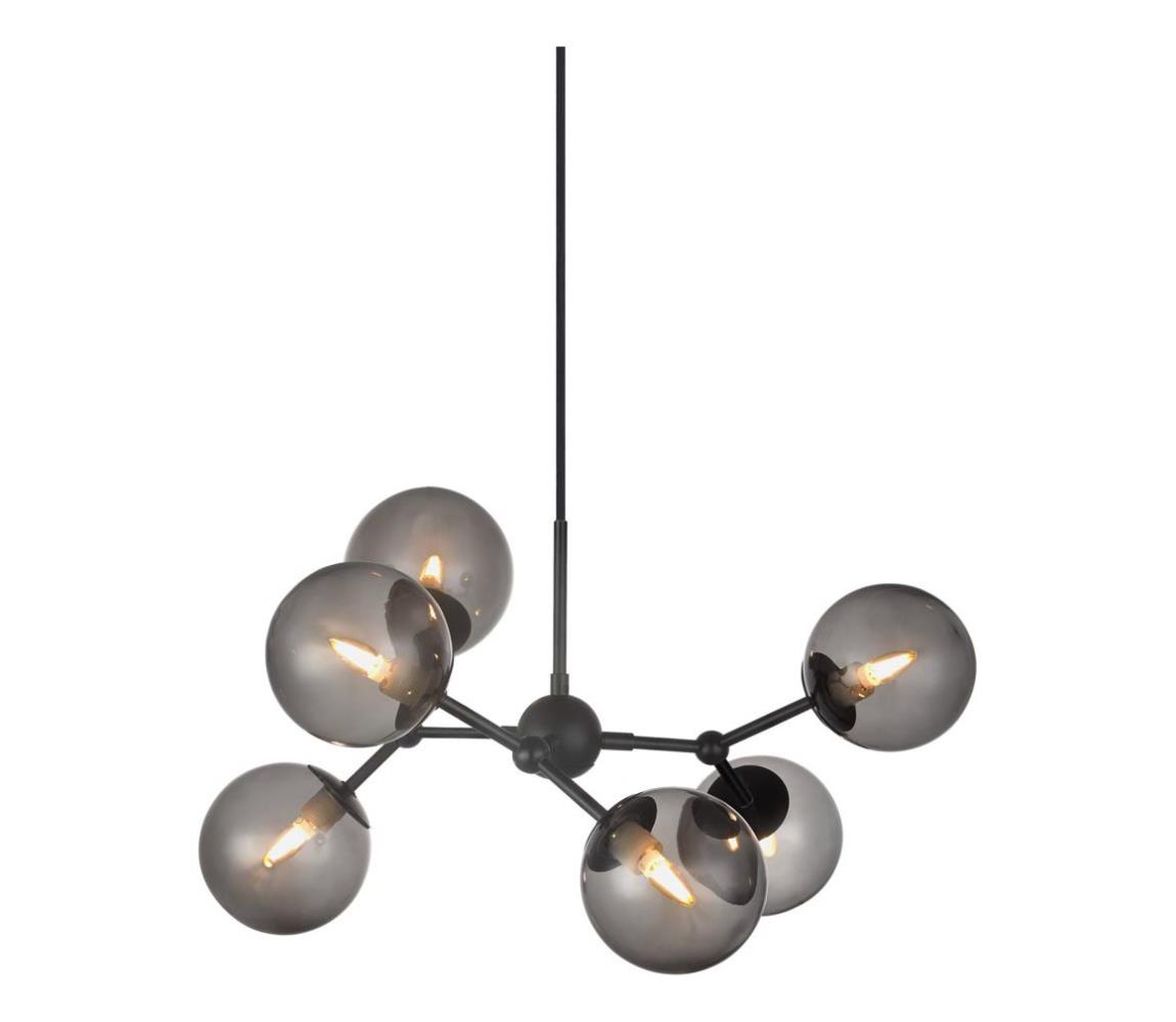 Halo Design 738823 - Luster na lankách ATOM 6xG9/28W/230V pr. 57 cm čierna/k. čierna 738823