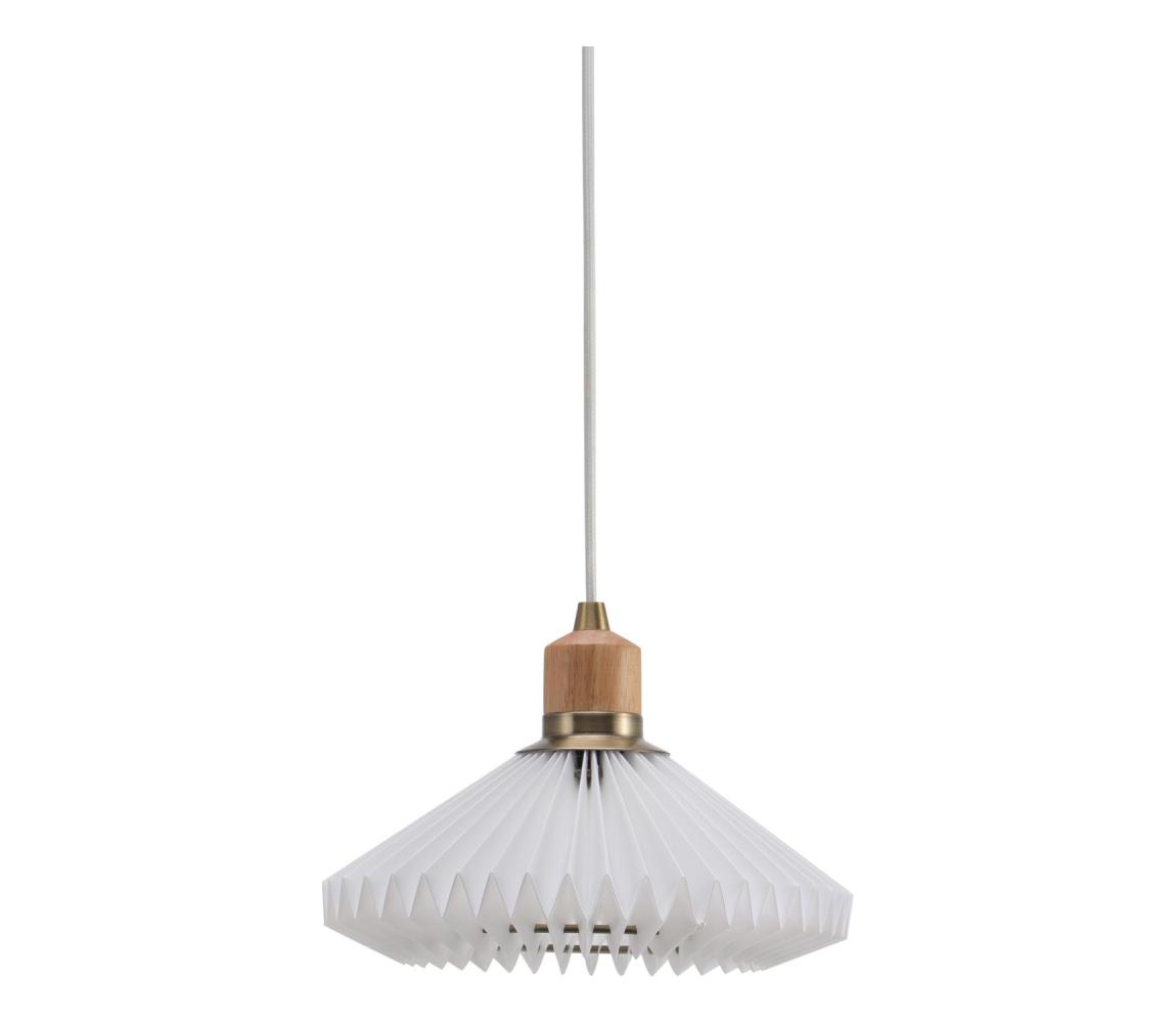 Halo Design 744053 - Luster na lanku PARIS 1xG9/28W/230V pr. 24 cm biela/mosadz/dub 744053
