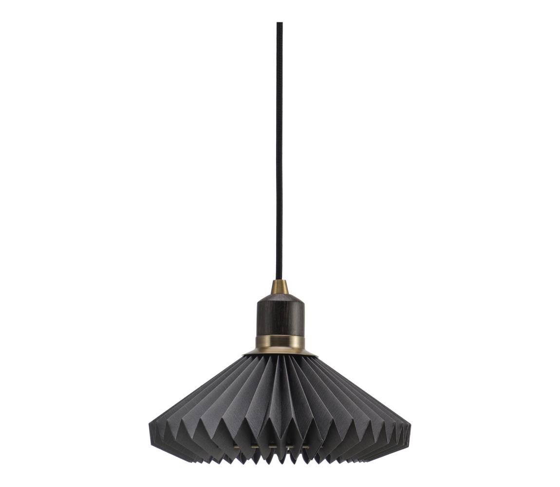 Halo Design 744084 - Závesný luster na lankách PARIS 1xG9/28W/230V pr. 24 cm čierna/mosadz/dub 744084
