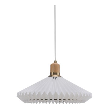 Halo Design 744169 - Závesný luster PARIS na lankách 1xE27/60W/230V pr. 40 cm biela/mosadz/dub