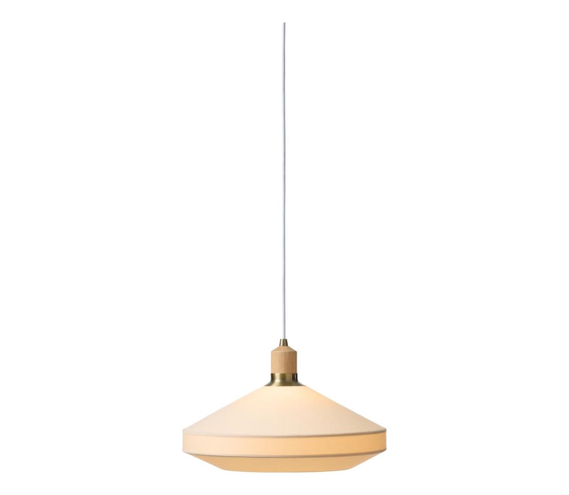 Halo Design 744206 - Luster na lanku PARIS 1xE27/60W/230V pr. 40 cm krémová/mosadz/dub 744206