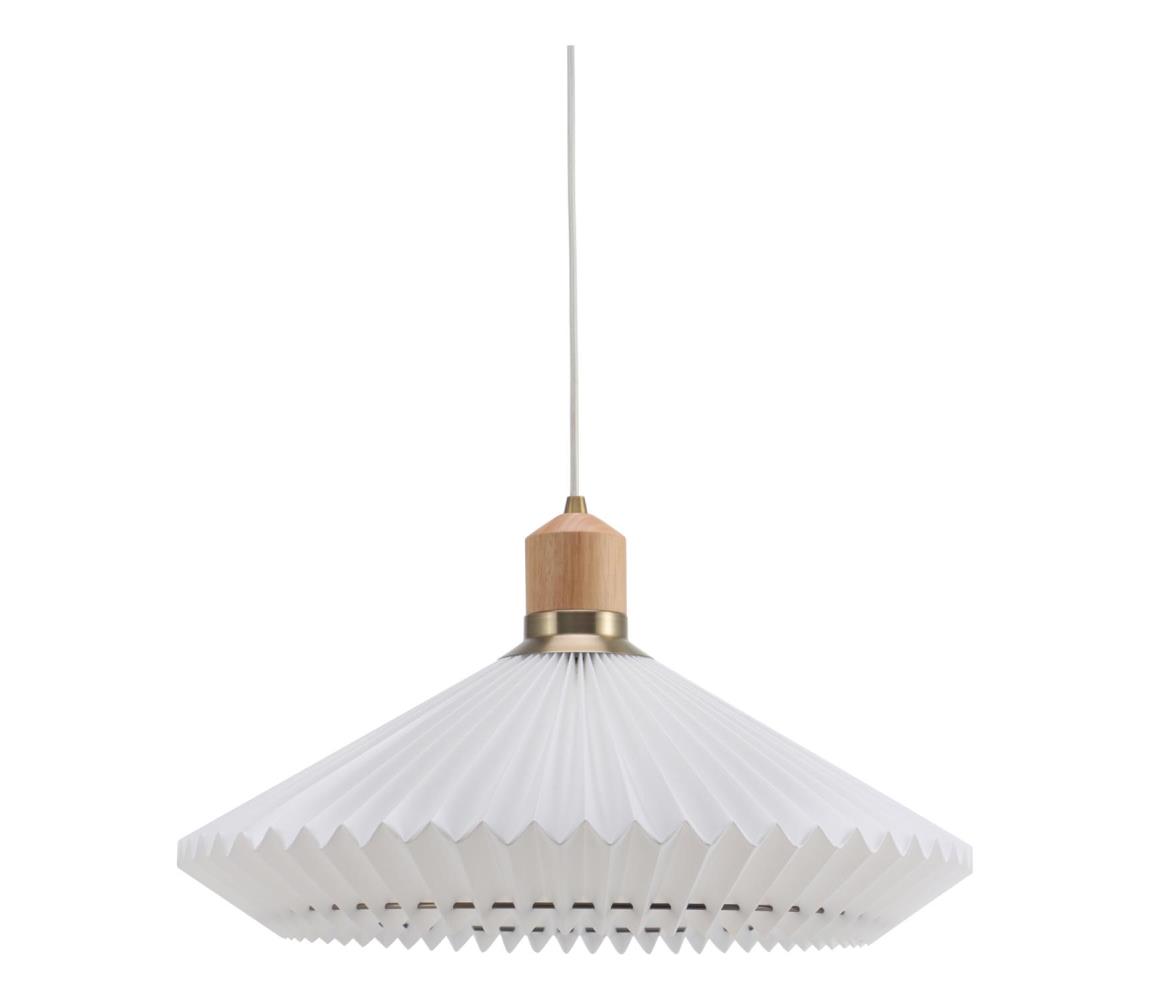 Halo Design 744268- Závesný luster na lanku PARIS 1xE27/60W/230V pr. 56 cm biela/mosadz/dub 744268