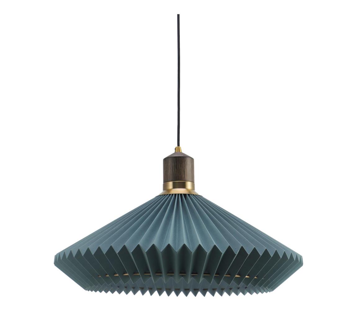 Halo Design 744275-Luster na lane PARIS 1xE27/60W/230V priemer 56 cm modrá/mosadz/dub 744275