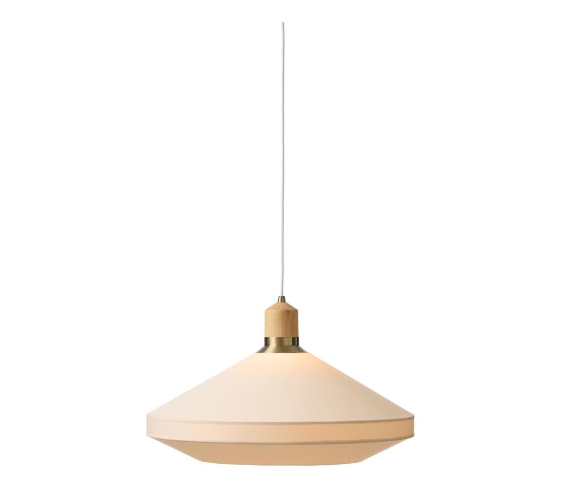 Halo Design 744305 - luster na kábli PARIS 1xE27/40W/230V, priemer 56 cm, krémová/mosadz/dub 744305