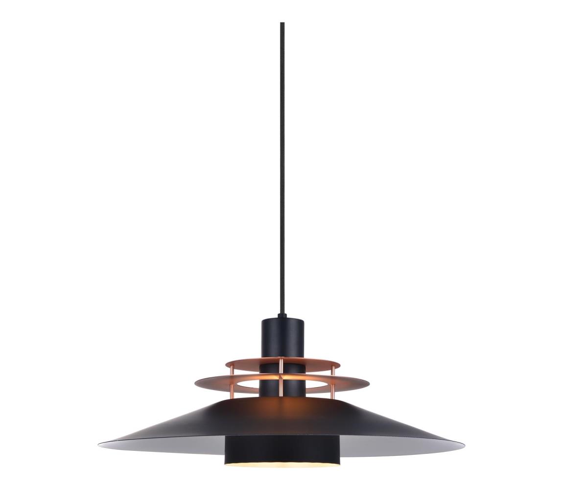 Halo Design 744503 - Luster na lanku RIVOLI 1xE27/40W/230V priemer 50 cm čierna/medená 744503