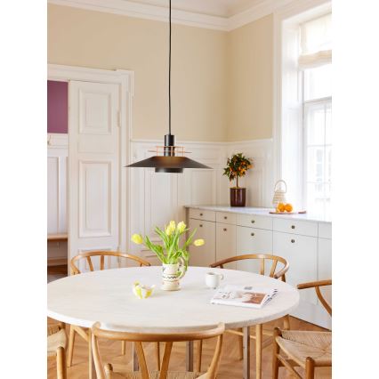 Halo Design 744503 - Luster na lanku RIVOLI 1xE27/40W/230V priemer 50 cm čierna/medená