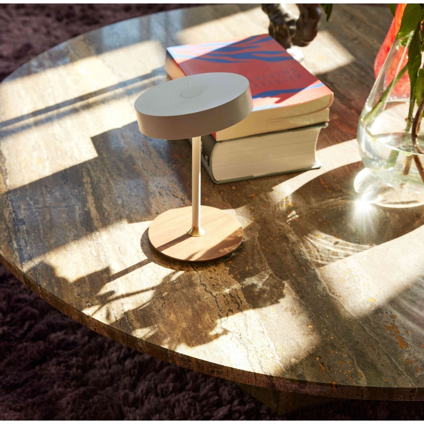 Halo Design 745760 - LED Stmievateľná nabíjateľná stolná lampa ON THE MOVE LED/2,5W/4000 mAh biela/drevo