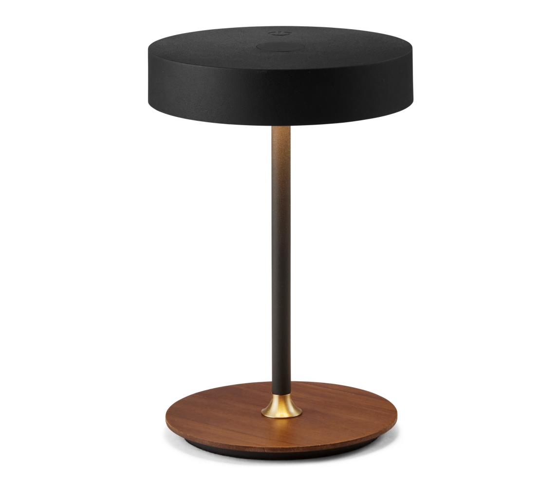 Halo Design 745777-LED Stmievateľná nabíjateľná lampa ON THE MOVE LED/2,5W/4000 mAh čierna/drevo 745777
