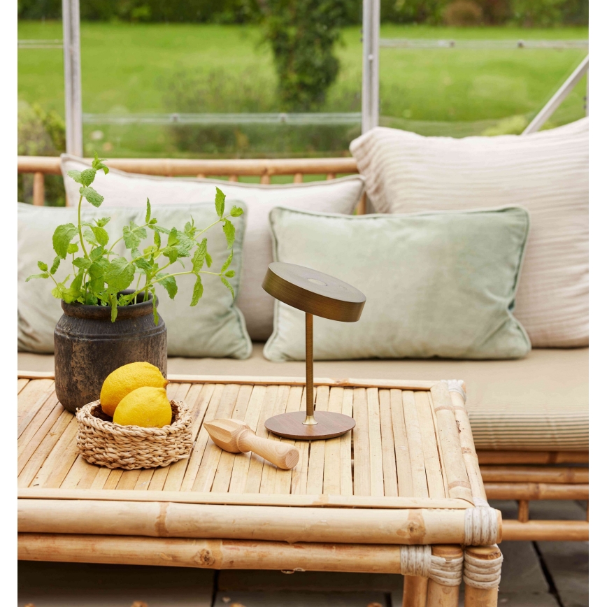 Halo Design 745784 - LED stmievateľná nabíjacia stolná lampa ON THE MOVE LED/2,5W/4000 mAh mosadz/drevo