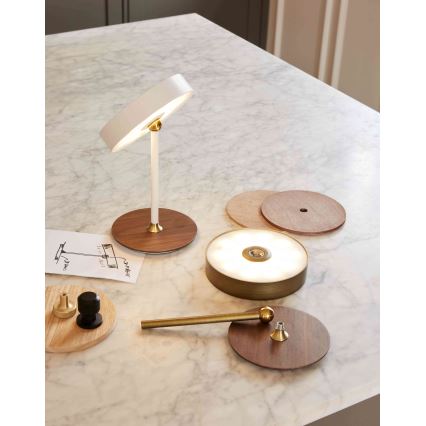 Halo Design 745784 - LED stmievateľná nabíjacia stolná lampa ON THE MOVE LED/2,5W/4000 mAh mosadz/drevo