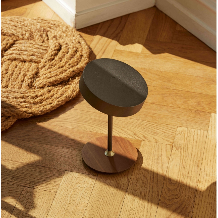 Halo Design 745791 - LED stmievateľná nabíjacia stolová lampa ON THE MOVE LED/2,5W/4000 mAh sivá/drevo