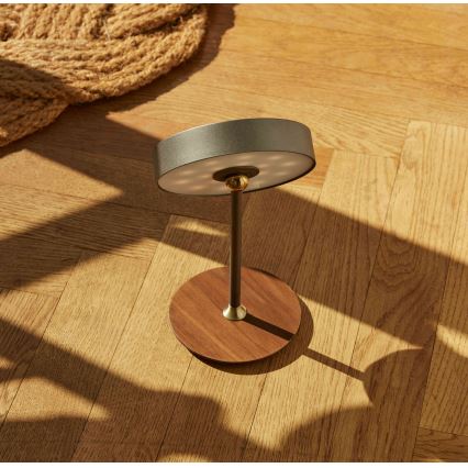 Halo Design 745791 - LED stmievateľná nabíjacia stolová lampa ON THE MOVE LED/2,5W/4000 mAh sivá/drevo