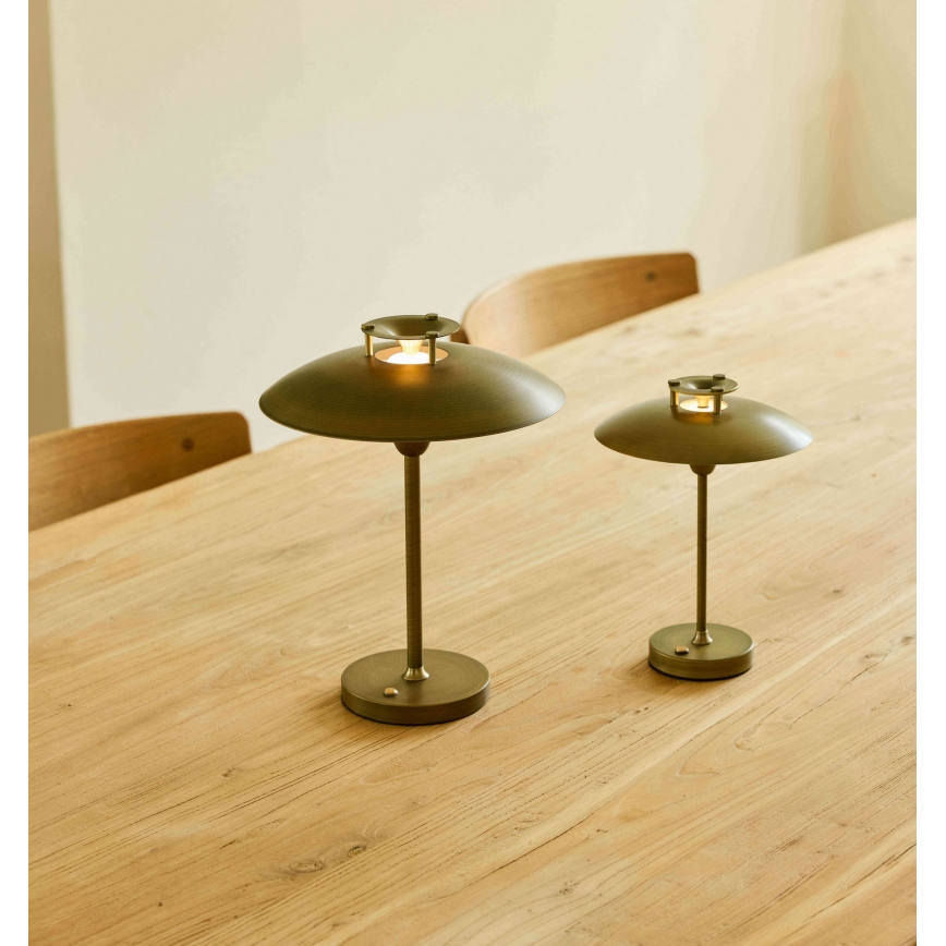 Halo Design 746149 - LED Stmievateľná vonkajšia nabíjacia stolová lampa MINI STEPP LED/1,8W/1600 mAh IP44 mosadz