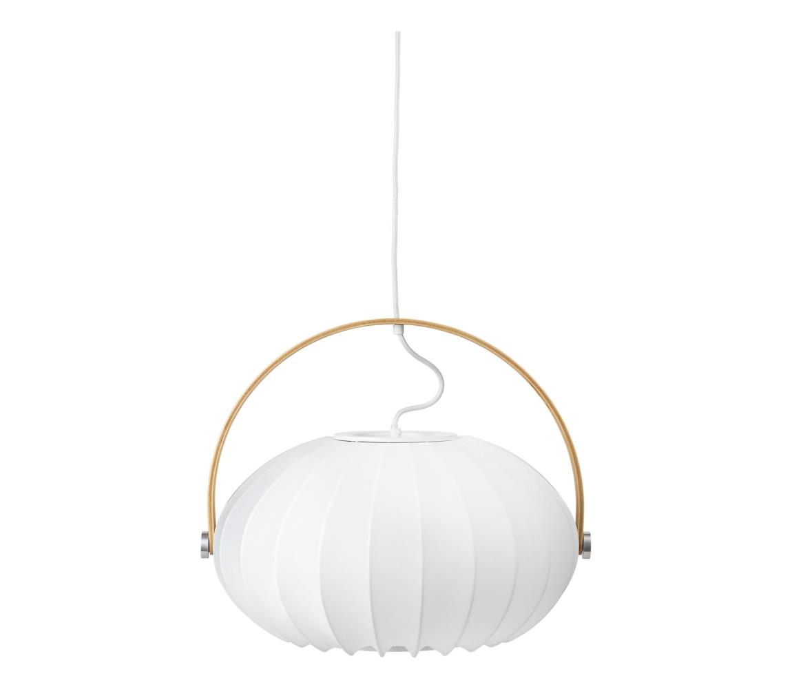 Halo Design 746347 - Závesné svietidlo s lankom DC 1xE27/40W/230V pr. 40 cm biela/dub 746347