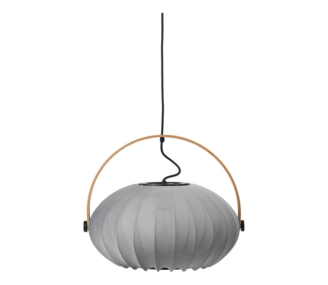 Halo Design 746354 - Závesný luster na lanku DC 1xE27/40W/230V pr. 40 cm sivý/dub 746354
