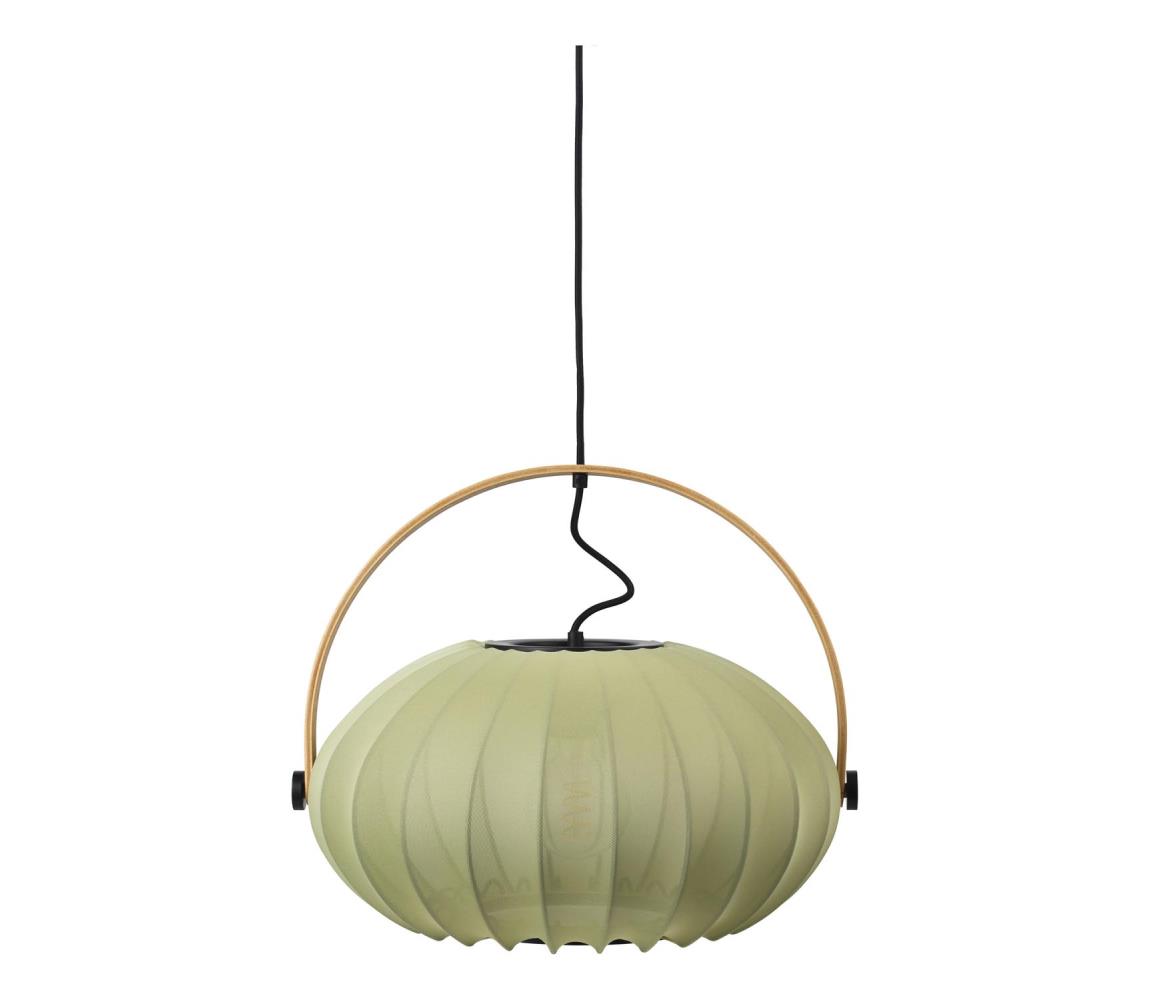 Halo Design 746361 - Závesný luster na lanku DC 1xE27/40W/230V, priemer 40 cm, zelená/dub 746361