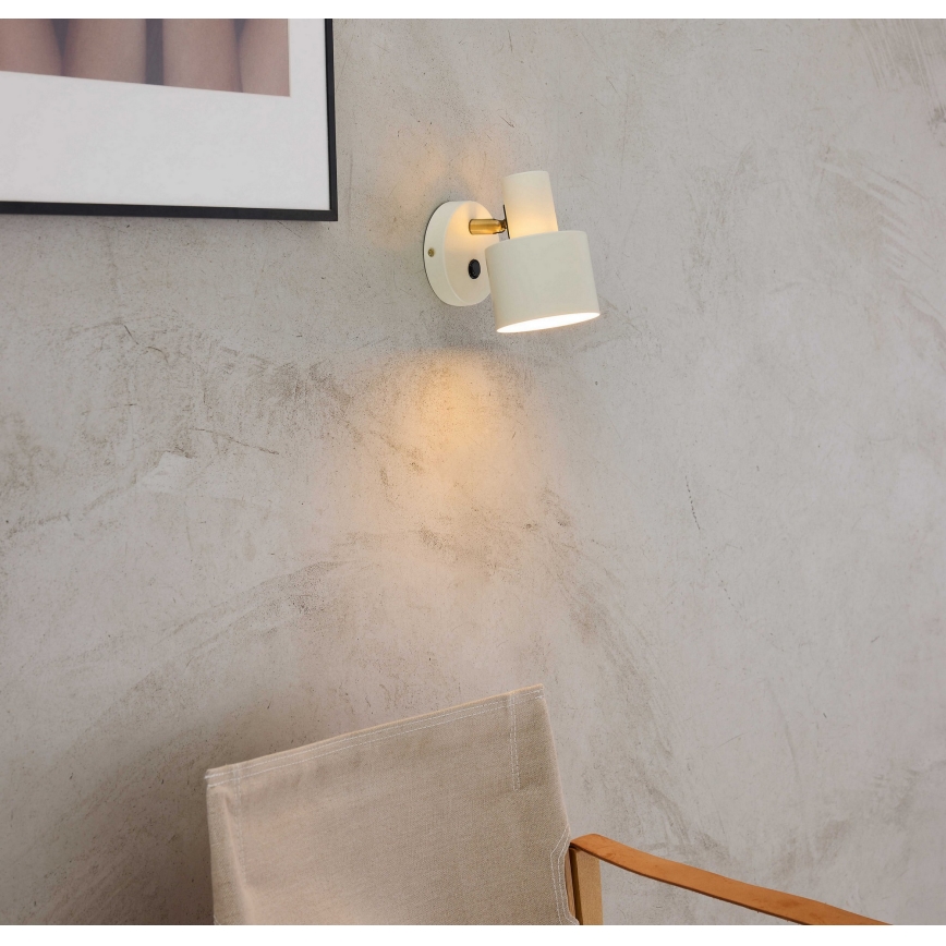 Halo Design 746873 - Nástenné bodové svietidlo VOGUE 1xE27/40W/230V krémová/mosadz