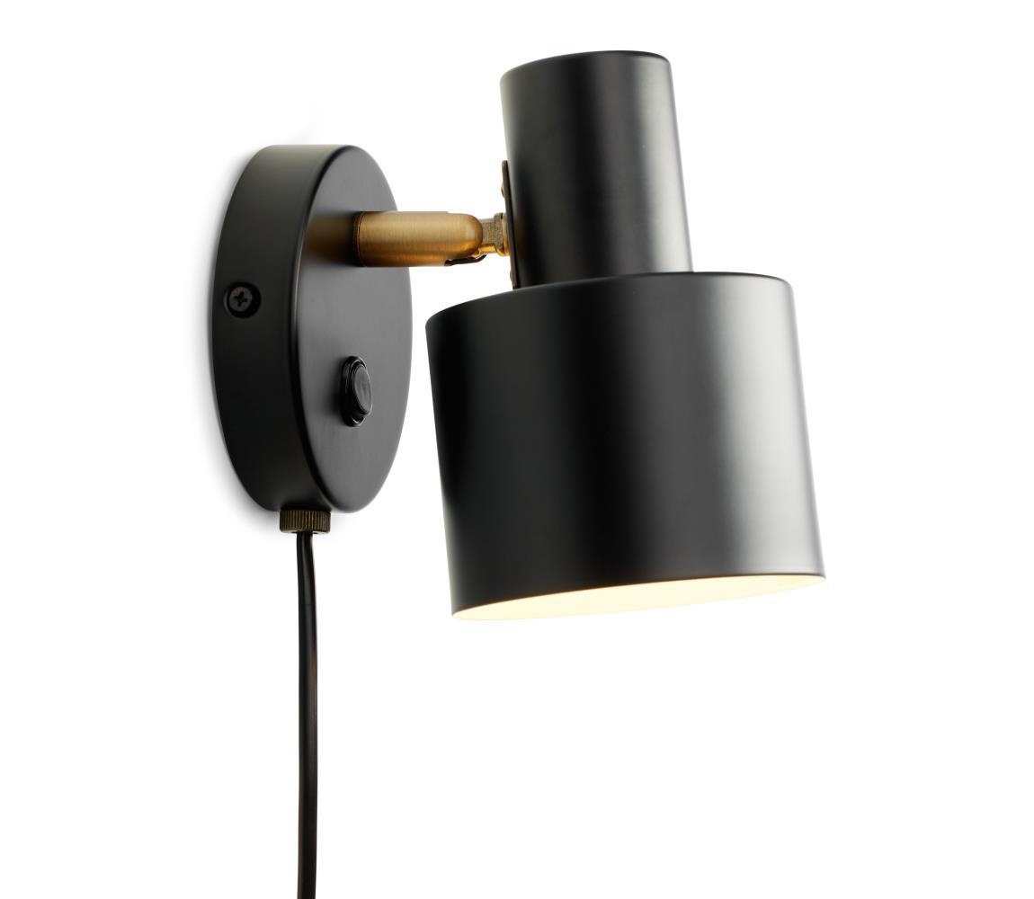 Halo Design 746880 - Nástenné bodové svietidlo VOGUE 1xE27/40W/230V čierna/mosadz 746880