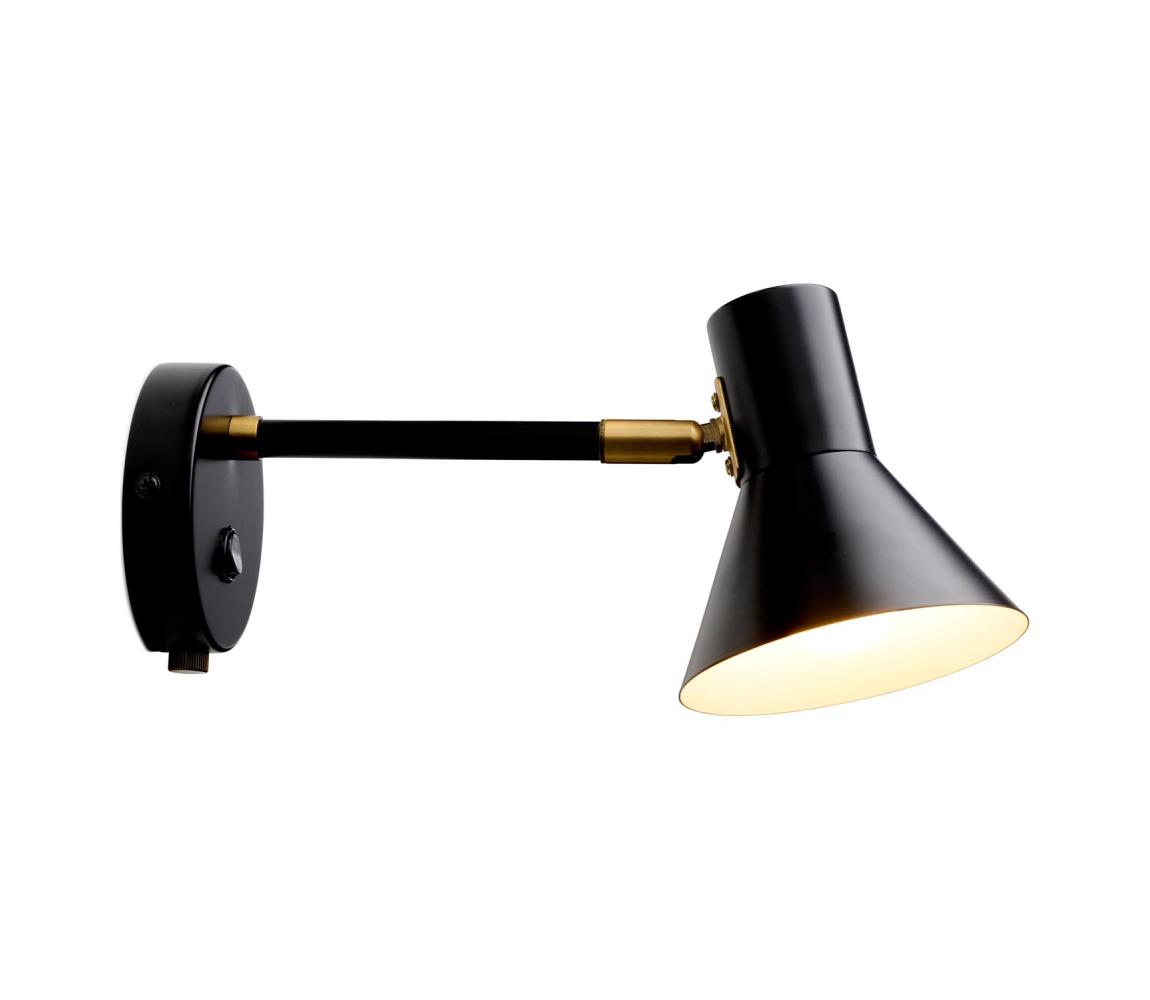 Halo Design 747450 - Nástenná lampička STYLE 1xE14/25W/230V čierna/mosadz 747450