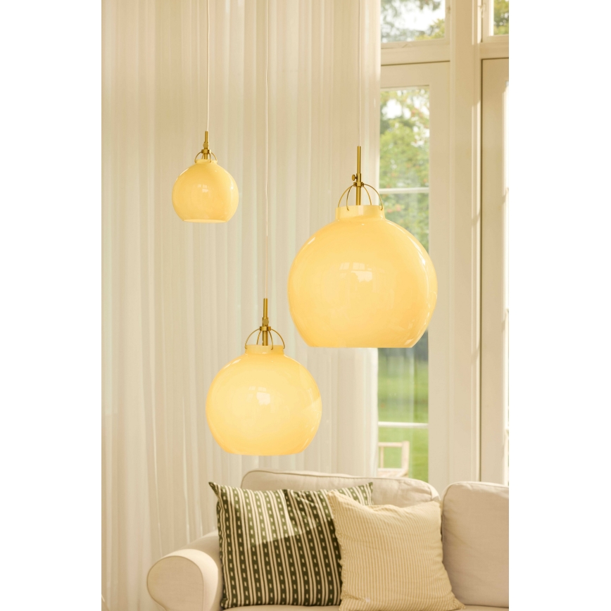 Halo Design 748075 - Luster na lanku TOSCANA 1xE27/40W/230V priem. 36 cm béžová/mosadz