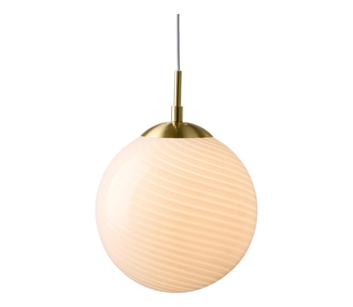 Halo Design 748341 - Luster na lanku CANDY 1xE27/25W/230V priemer 20 cm krémová/mosadz 748341